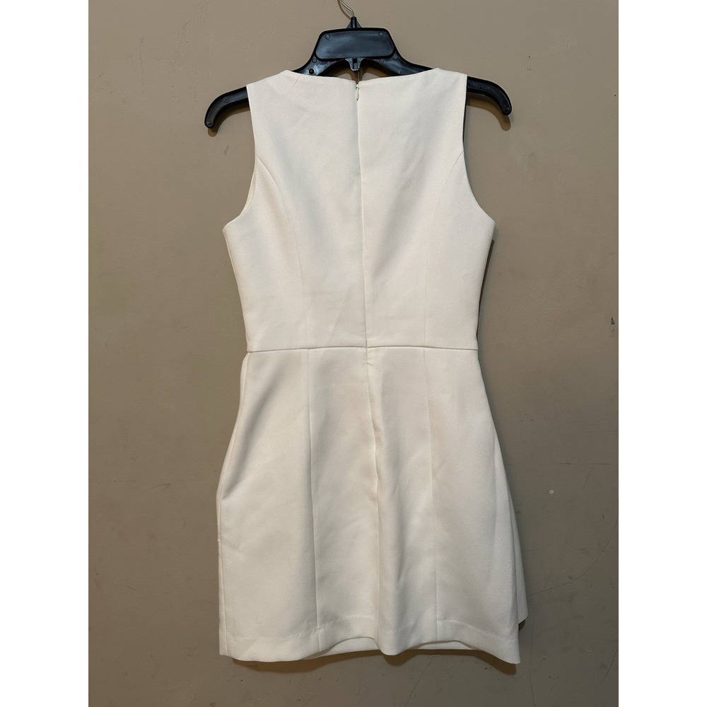 ELLIATT Ivory Folded Draped Mini Dress Size XS Sleeveless Bridal Cocktail Party - Picture 3 of 8